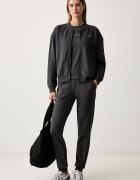 EA7 Emporio Armani спортен панталон дамски с памук сив с висока талия AF20758.7W001402