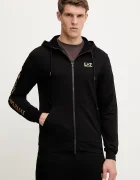 EA7 Emporio Armani суичър с качулка мъжки черен AF13512.7M000568