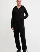 EA7 Emporio Armani суичър с цип и качулка дамски с памук черен AF13135.7W000458