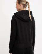EA7 Emporio Armani суичър с цип и качулка дамски с памук черен AF13135.7W000458
