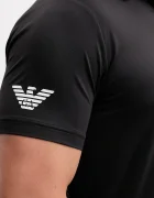 EA7 Emporio Armani Тениска с яка в черно с принт