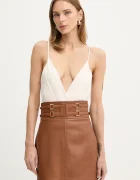 Elisabetta Franchi Боди в бежово с изчистен дизайн BO01461E2