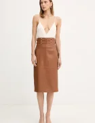 Elisabetta Franchi Боди в бежово с изчистен дизайн BO01461E2