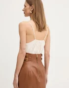 Elisabetta Franchi Боди в бежово с изчистен дизайн BO01461E2