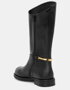Elisabetta Franchi Детски кожени ботуши в черно F4A6-E0449
