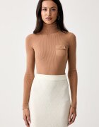 Elisabetta Franchi домашен пуловер дамски с лиосел кафяв MK05B66E2