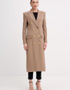 Elisabetta Franchi палто дамско с вискоза кафяво CP00361E2