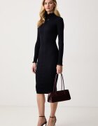 Elisabetta Franchi рокля по тялото с вискоза тъмносиня AM21B66E2