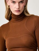 Elisabetta Franchi рокля с добавена вълна кафява AB02B66E2