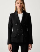 Elisabetta Franchi сако с двуредно закопчаване дамско черно GI25766E2