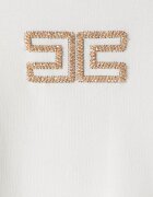 Elisabetta Franchi суичър за деца от памук бежов EFFE183.C.FF017