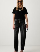 Elisabetta Franchi тениска дамска от памук черна MA00866E2