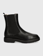 Emporio Armani Кожени боти в черно с равна подметка EW000425 AF11991 UC001