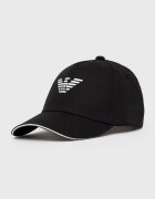 Emporio Armani Памучна шапка в черно с апликация 627920 CC990