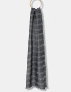 Emporio Armani Шал с вълна в тъмносиньо с десен EM004238 AF21541