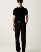 Emporio Armani тениска с яка мъжка от памук черна EM006625 AF12955
