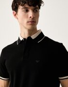 Emporio Armani тениска с яка мъжка от памук черна EM006625 AF12955