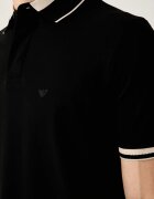 Emporio Armani тениска с яка мъжка от памук черна EM006625 AF12955