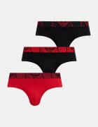 Emporio Armani Underwear слипове мъжки от памук с еластан 3 броя черни EM000258.AF25018