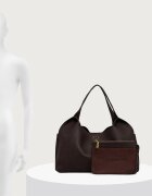 ERMANNO Firenze чанта tote дамска от кожа кафява 12402301