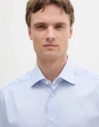 Eton Памучна риза в синьо с кройка по тялото с класическа яка 100012342