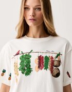 Farm Rio тениска дамска от памук бежова 356411