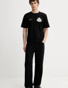 Filling Pieces Памучна тениска T-shirt DJ в черно с принт 422520500241