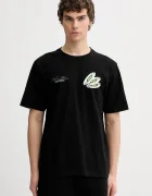 Filling Pieces Памучна тениска T-shirt DJ в черно с принт 422520500241