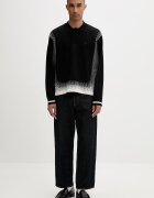 Filling Pieces пуловер мъжки с вискоза Knit Shirt Rugby черен 422571500243