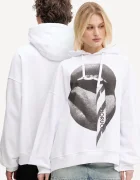 Fiorucci Памучен суичър Mouth Print Relaxed Fit Hoodie