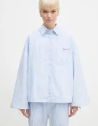 Fiorucci Памучна риза Striped Embroidered Drawstring Shirt