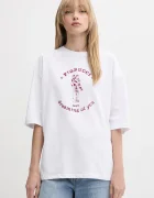 Fiorucci Памучна тениска White Dreaming of You Print Relaxed Fit T-Shirt