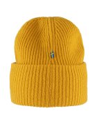 FjallRaven Вълнена шапка 1962 Logo в жълто от плътен трикотаж от вълна
