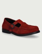 Fly London мокасини дамски от кожа ARFE535FLY бордо P145535002
