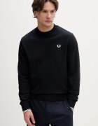 fred perry Памучен суичър Crew Neck Sweatshirt в тъмносиньо с апликация M7535.248