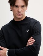 fred perry Памучен суичър Crew Neck Sweatshirt в тъмносиньо с апликация M7535.248