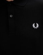fred perry Памучна блуза с дълги ръкави в черно с изчистен дизайн M6006