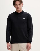 fred perry Памучна блуза с дълги ръкави в тъмносиньо с апликация M6006.608