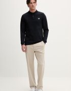 fred perry Памучна блуза с дълги ръкави в тъмносиньо с апликация M6006.608