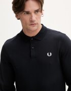 fred perry Памучна блуза с дълги ръкави в тъмносиньо с апликация M6006.608