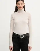 G-STAR Вълнен пуловер Core turtle slim knit в бежово от лека материя с поло D27713-B692