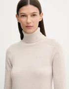 G-STAR Вълнен пуловер Core turtle slim knit в бежово от лека материя с поло D27713-B692