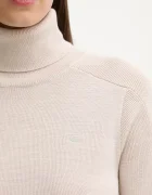 G-STAR Вълнен пуловер Core turtle slim knit в бежово от лека материя с поло D27713-B692