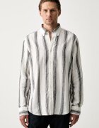 Gant риза мъжка с лен черна на райе 3260075