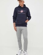 Gant Суичър в тъмносиньо с качулка с апликация