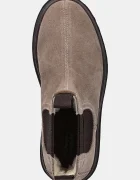 Gant Велурени боти челси Sistown в бежово с платформа 31553102