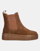Gant Велурени боти челси Snowmont в кафяво с платформа с изолация 31553098
