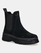Gant Велурени боти челси Wintly в черно с равна подметка с лека изолация 31553084