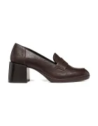 Geox обувки с дебел ток от кожа D WALK PLEASURE 55T кафяви D680VA000LMC6006