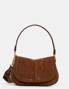 GIANNI CHIARINI чанта crossbody дамска от велур HELENA ROUND кафява BS 12618 CM-PL